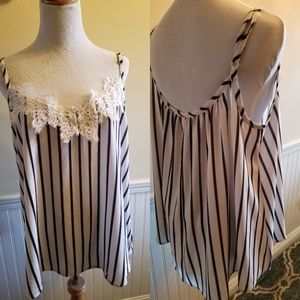 Striped lace top